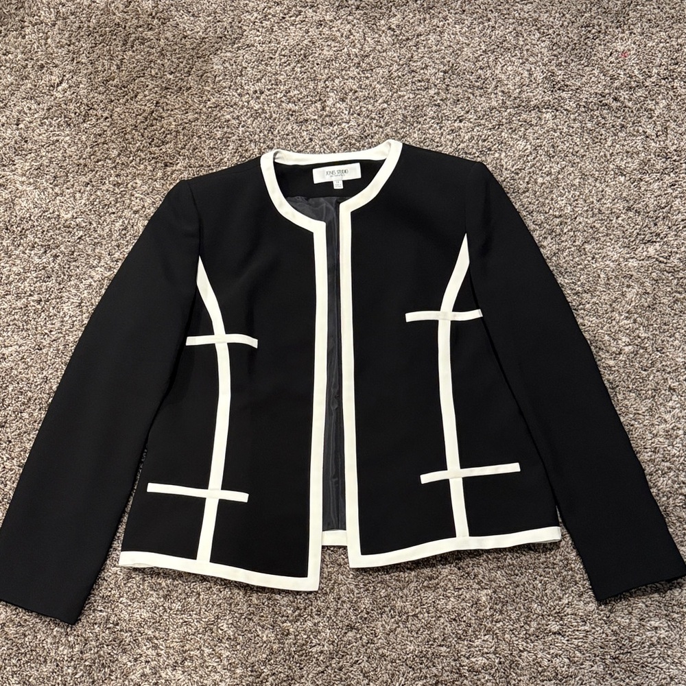 Black Blazer with White Trim